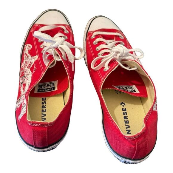 Dennis Rodman 91’ “All Out" Converse shoes red men’s size 15 women’s size 17 - Picture 10 of 11